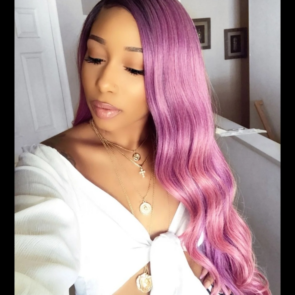 Synthetic lace front wig